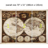 Wall Mural Ancient vintage world map, Peel and Stick Repositionable Fabric Wallpaper for Interior Home Decor