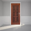 Door Wall Sticker Beautiful carved Wood door - Peel & Stick Repositionable Fabric Mural 31"w x 79"h (80 x 200cm)