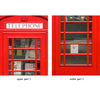 Door Wall Sticker British Phone Booth inside telephone - Self Adhesive Peel & Stick Repositionable Fabric Mural 31"w x 79"h (80 x 200cm)