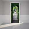 Door Wall Sticker Pretty flagstone path - Peel & Stick Repositionable Fabric Mural 31"w x 79"h (80 x 200cm)