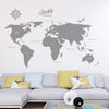 Large World Map Decal, Vinyl Wall Stickers