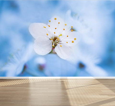 Wall Mural Flower Photography Spring blossoming, Peel and Stick Fabric Wallpaper for Interior Home Decor