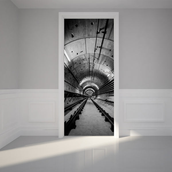 Door Wall Sticker Tunnel Subway - Self Adhesive Fabric Door Wrap Wall Sticker
