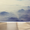 Wall Mural Foggy mountains silhouette, Fabric Wallpaper for Interior Home Decor