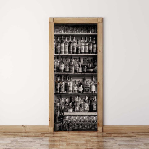 Door Wrap Wall Sticker Seattle Bottles - Self Adhesive Door Skin, Cover, Wrap