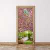 Door Mural Japanese garden Sakura - Fabric Door Wrap Wall Sticker