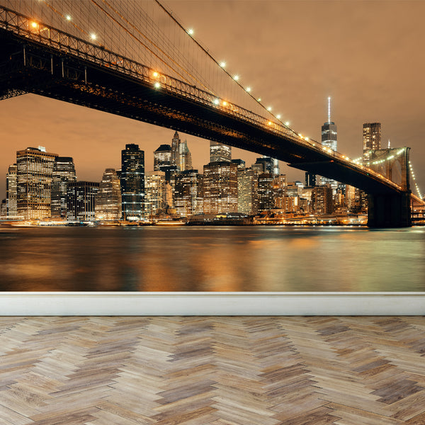 Wall Mural New York Skyline, Peel and Stick Fabric Wallpaper for Interior Home Decor