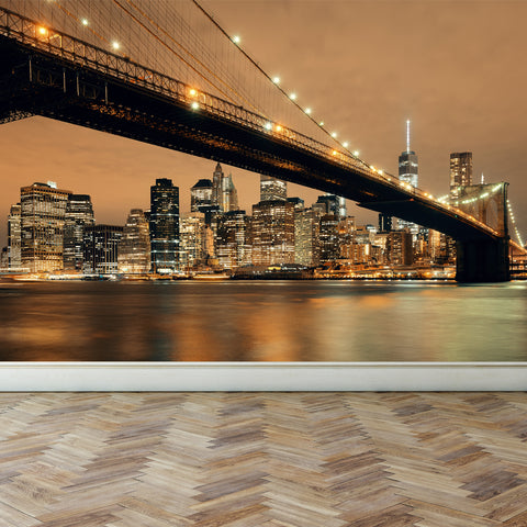 Wall Mural New York Skyline, Peel and Stick Fabric Wallpaper for Interior Home Decor