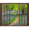 Window Frame Mural Bluebell Wood - Huge size - Peel and Stick Fabric Illusion 3D Wall Decal Photo Sticker