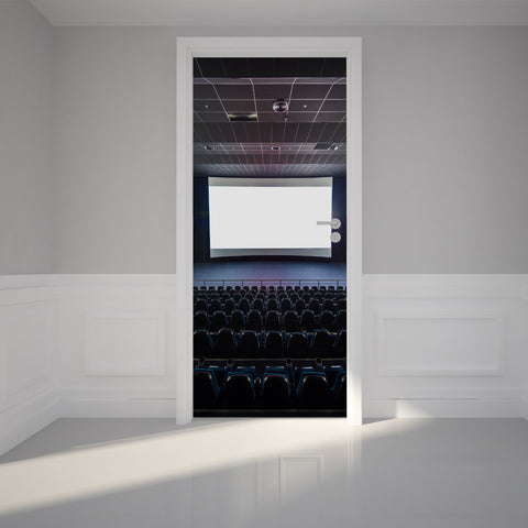 Door Wall Sticker Modern Blank Theater - Self Adhesive Fabric Door Wrap Wall Sticker