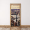 Door Mural New York City and Brooklyn Bridge - Self Adhesive Fabric Door Wrap Wall Sticker