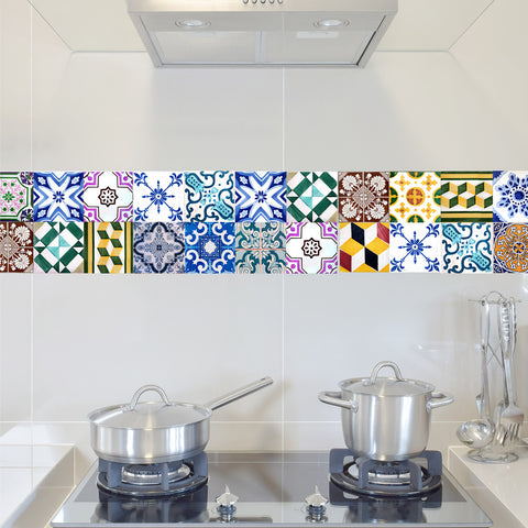 Portugal Tiles Stickers Wels - Set of 16 - for Backsplash Kitchen Home decor