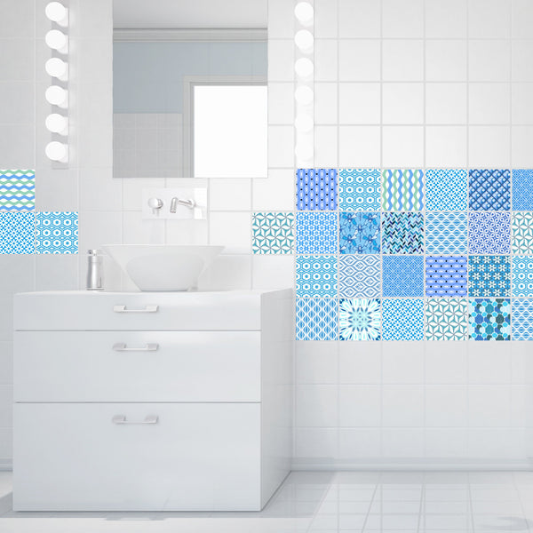 Decorative Tiles Stickers Elx - Pack of 16 tiles - for Walls Kitchen backsplash