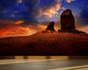 Wall Mural Roque Nublo Tejeda dramatic sunset sky, Peel and Stick Fabric Wallpaper for Interior Home Decor