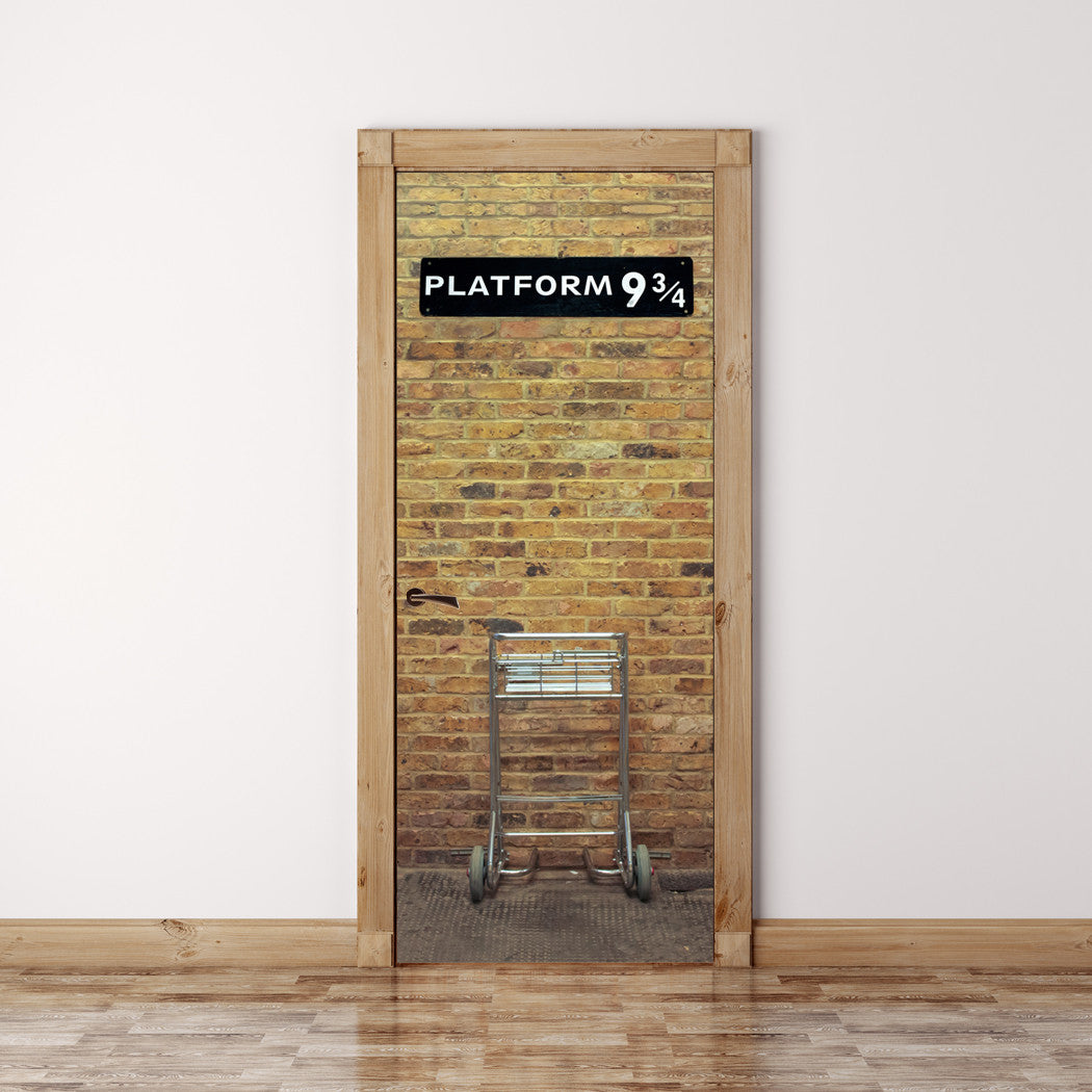 Door Mural Harry potter Platform 9 3/4 - Fabric Door Skin, Cover