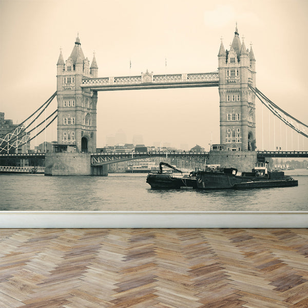 Wall Mural London Tower Bridge, Peel and Stick Fabric Wallpaper for Interior Home Decor