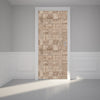 Door Wall Sticker Wood Mosaic Pattern - Self Adhesive Fabric Door Wrap Wall Sticker