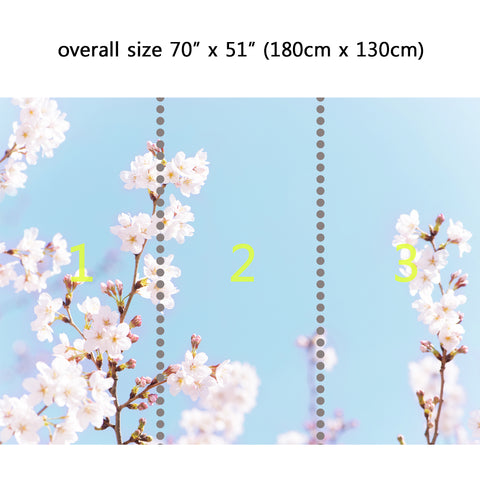 Wall Mural Flower Photography Sakura, Peel and Stick Fabric Wallpaper for Interior Home Decor