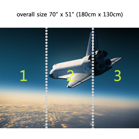 Wall Mural Space Shuttle make a landing, Peel and Stick Fabric Wallpaper