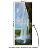 Door Mural waterfall and rock - Self Adhesive Fabric Door Wrap Wall Sticker