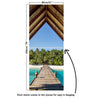 Door Mural Bridge to tropical beach - Self Adhesive Fabric Door Wrap Wall Sticker