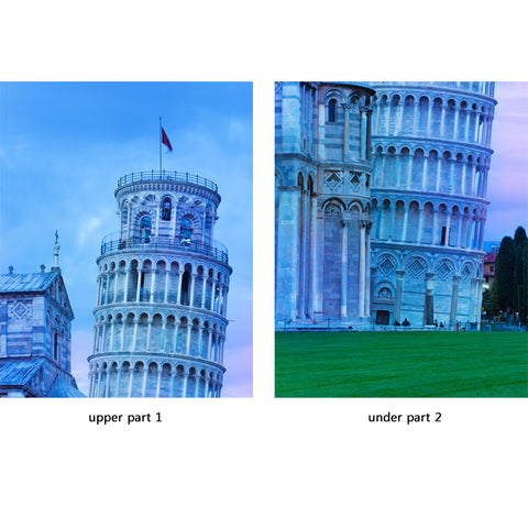 Door Wall Sticker Tower of Pisa - Self Adhesive Fabric Door Wrap Wall Sticker