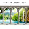 Wall Mural Waterfall in deep Forest Arch structure, Peel and Stick Fabric Wallpaper for Interior Home Decor