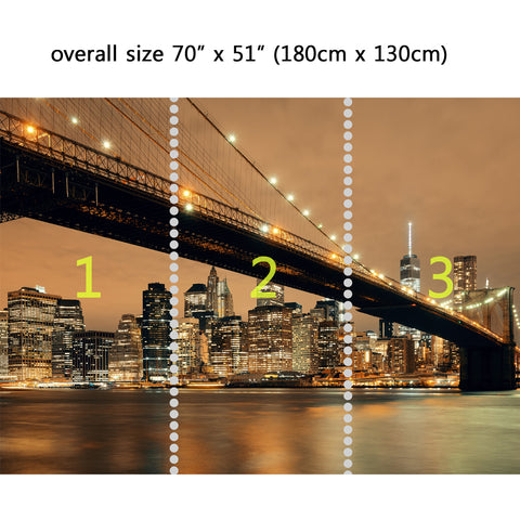 Wall Mural New York Skyline, Peel and Stick Fabric Wallpaper for Interior Home Decor