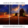 Wall Mural Roque Nublo Tejeda dramatic sunset sky, Peel and Stick Fabric Wallpaper for Interior Home Decor