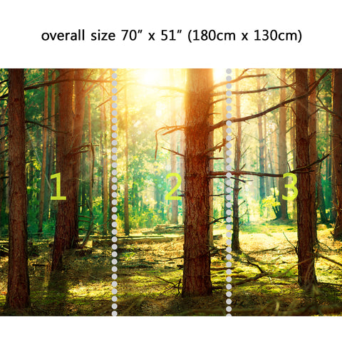 Wall Mural Pine forest, Peel and Stick Fabric Wallpaper for Interior Home Decor