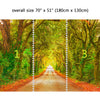 Wall Mural Straight road with trees, Peel and Stick Fabric Wallpaper