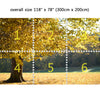 Wall Mural Autumn forest, Peel and Stick Fabric Wallpaper for Interior Home Decor