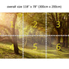 Wall Mural Light through the trees in the Morning, Peel and Stick Fabric Wallpaper for Interior Home Decor