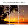 Wall Mural Tropical sunset beach with palm tree, Peel and Stick Fabric Wallpaper for Interior Home Decor