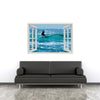 Window Frame Mural Surfers - Peel and Stick 3D Wall Decal