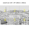 Wall Mural Paris Skyscape, Peel and Stick Fabric Wallpaper for Interior Home Decor
