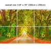 Wall Mural Straight road with trees, Peel and Stick Fabric Wallpaper