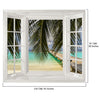 Window Decal Jetty over the ocean - Fabric ILLUSION 3D Art DIY Wall Mural Wallpaper