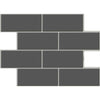 Deep gray Subway Tiles Pack of 5 Peel and Stick