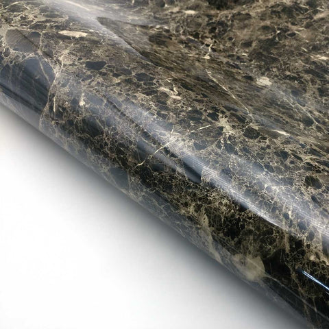 Marble Interior film Self adhesive - Black Glossy, 24" x 78.7"