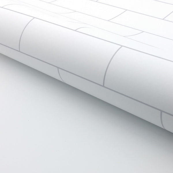 Self-Adhesive White Brick Wall Tiles Wallpaper
