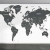 Wall Mural World Map on white background, Fabric Wallpaper for Home Decor