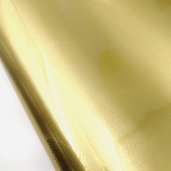 Brushed Metal Look Contact Paper Film Gold, Metallic Shelf Liner