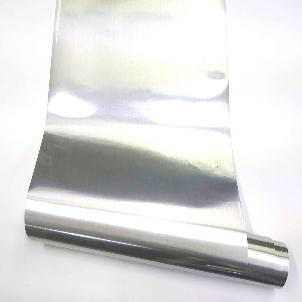 Metal Look Interior Film Silver, Waterproof Metallic Gloss Shelf