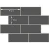 Deep gray Subway Tiles Pack of 5 Peel and Stick