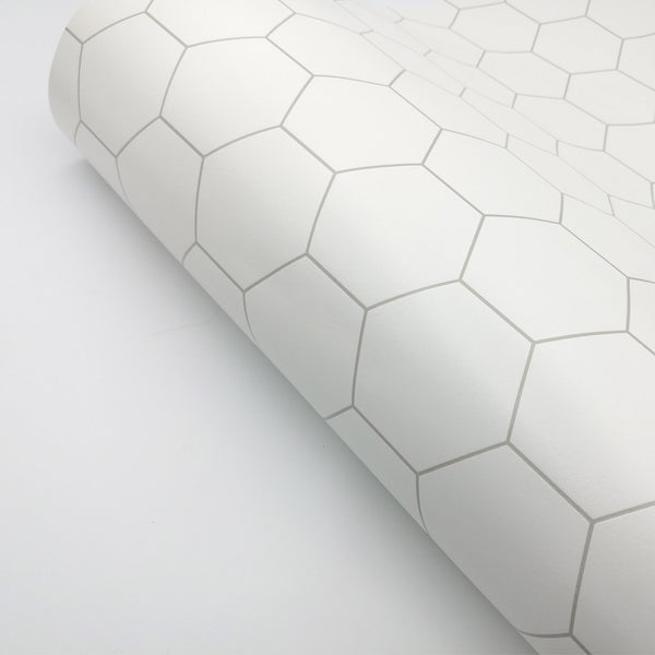 Peel and Stick Pvc Foaming Wallpaper Hexagon Tile Ambila 19.6" x 78.7"