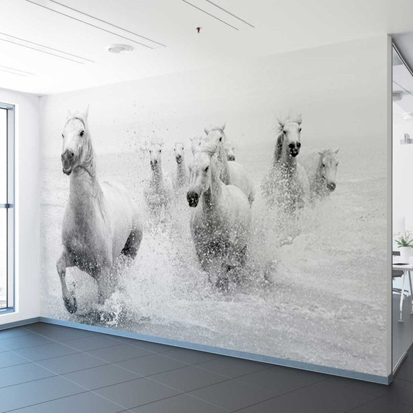 Wall Mural We are coming Horses - Peel and Stick Fabric Wallpaper for Interior Home Decor