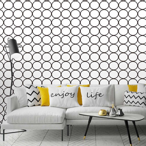 Circle pattern wallpaper Sekhing Peel & Stick Removeable Fabric Wallpaper