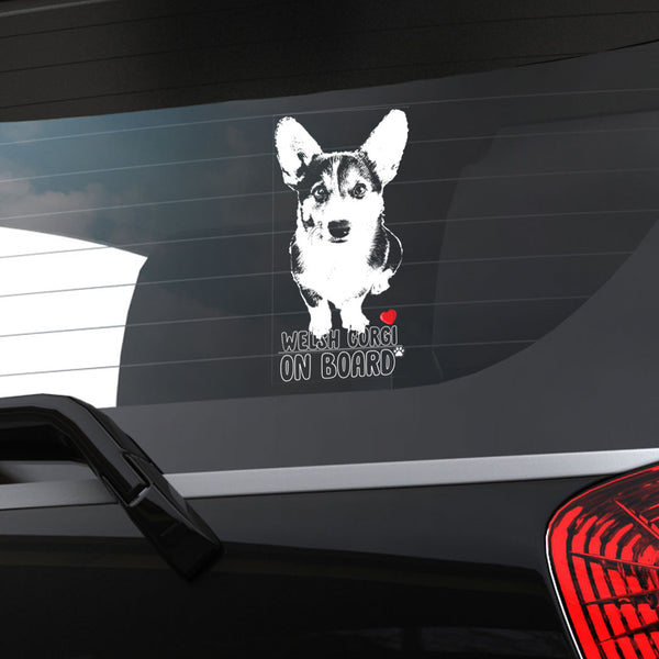 Car Window Sticker, Welsh Corgi Clear Film Decal for Art Print Dog Sign