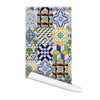 Tile pattern fabric wallpaper El Agreb, wall art peel and stick wall mural